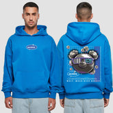 1055 "Welt, mach dich bereit" Abschluss Premium Oversize Hoodie beidseitig bedruckt